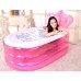 Bathtubs Freestanding Inflatable Large Adult Inflatable Thickening Insulation Bath Barrels Adults Bathing The Bottom of The Cotton Adult Bath Blue Pink Environmentally frie - B07H7JXHY1